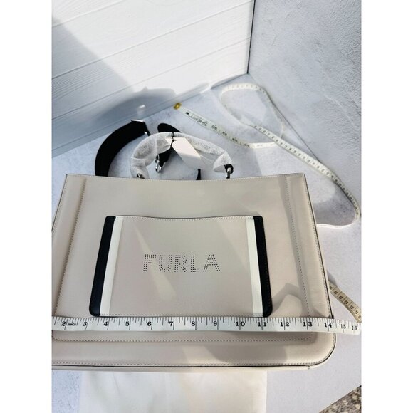Furla‎ Reale North South Large Convertible Leather Tote Creamy Beige - Picture 8 of 16